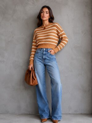 MOB - BLUSA M/G LONGA TRICOT LISTRADO