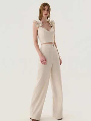 LORE - CONJUNTO CROPPED WIDE LEG CORDON NATURAL