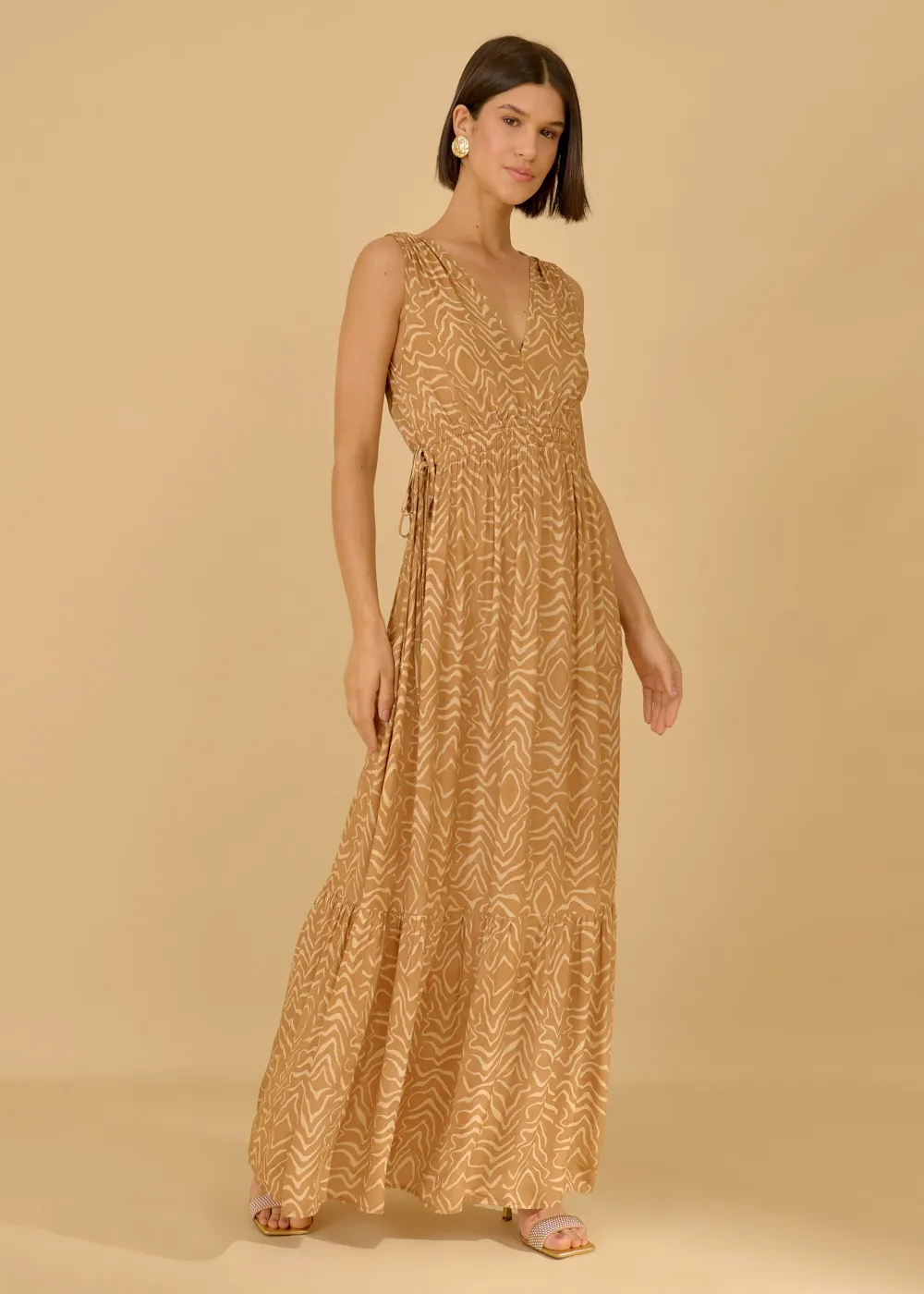 MOB - VESTIDO LONGO DECOTE V ESTAMPA EL PARAÍSO