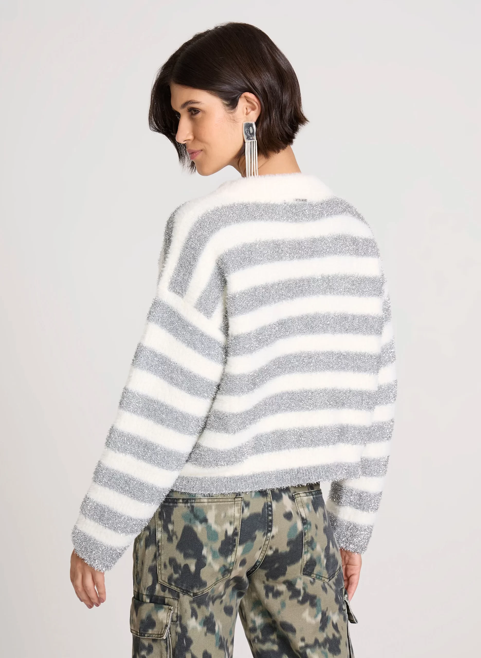 JOHN JOHN - BLUSA AMPLA GLITZ PRATA - Imagem 3